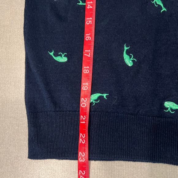 J. Crew Navy Knit with Green embroidered whales xs - Picture 7 of 9